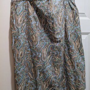 Plus Skirt in Blue Paisley